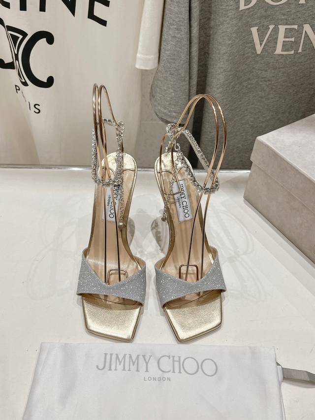 高版本出厂 Jimmy Choo*｜Jc 吉米周2024Ss新款简约高跟凉鞋高跟鞋 原版套楦，完美的线条，简约大气上脚显气质粗跟舒适百搭，还能拉长双腿显高显瘦显